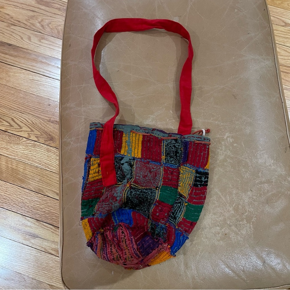 Colorful Patchwork Drawstring Bag - image 7